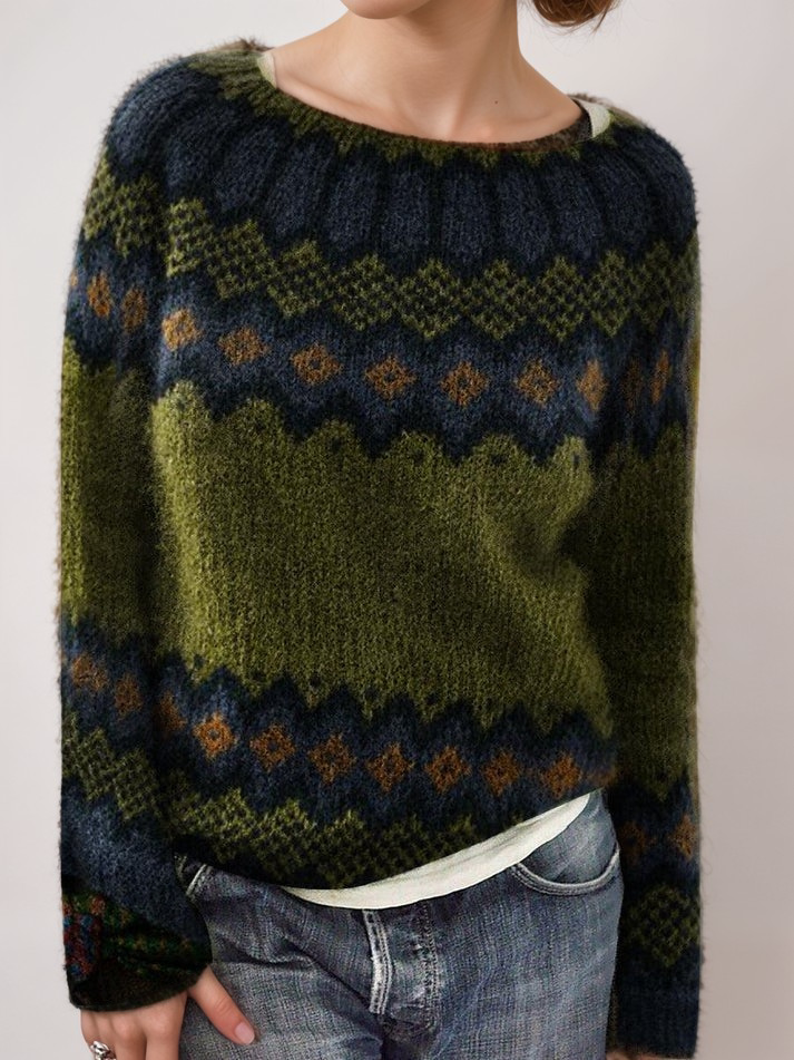 Gebreide Trui - Warm - Scandinavische trui - gebreide trui - damesbreigoed-Boutique Moda