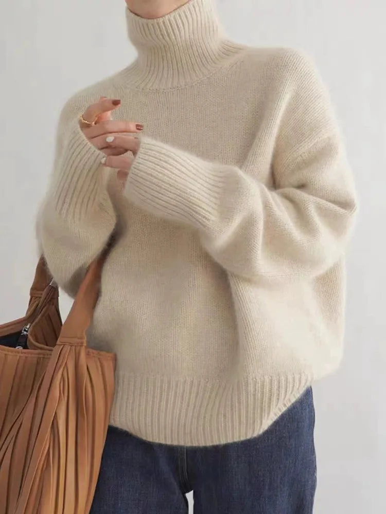 Gebreide trui | Coltrui | Kasjmier | Oversized trui | Gebreide kleding voor dames-Boutique Moda