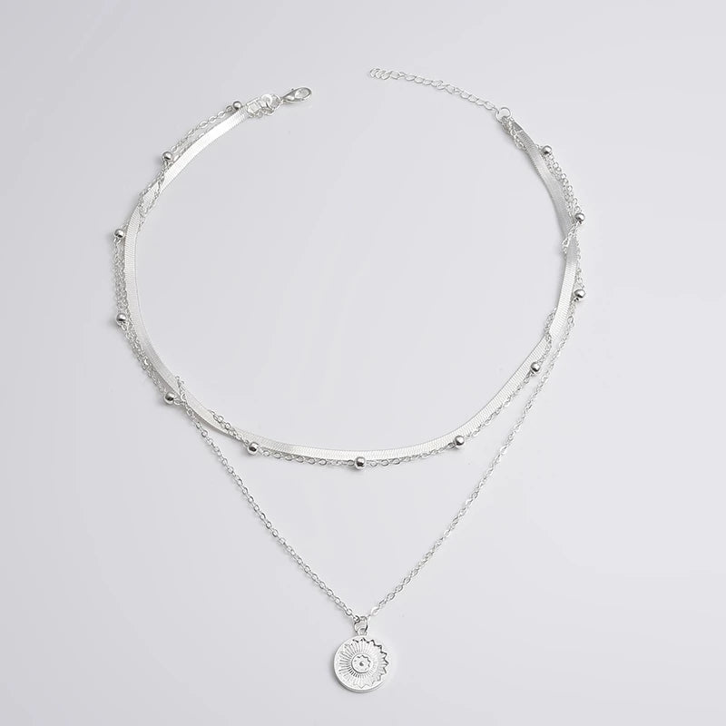 Gelaagde ketting - Stijlvol - 3 lagen - Zilveren ketting - Damesketting-Boutique Moda