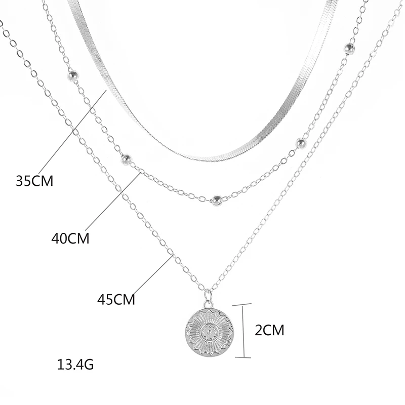 Gelaagde ketting - Stijlvol - 3 lagen - Zilveren ketting - Damesketting-Boutique Moda
