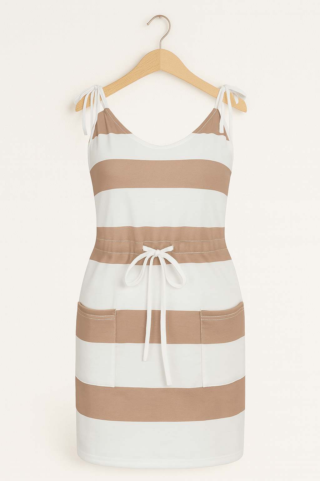 Gestreepte Jurk | Mouwloos | Strikt in de taille | Mini-jurk | Zomerjurk-Boutique Moda