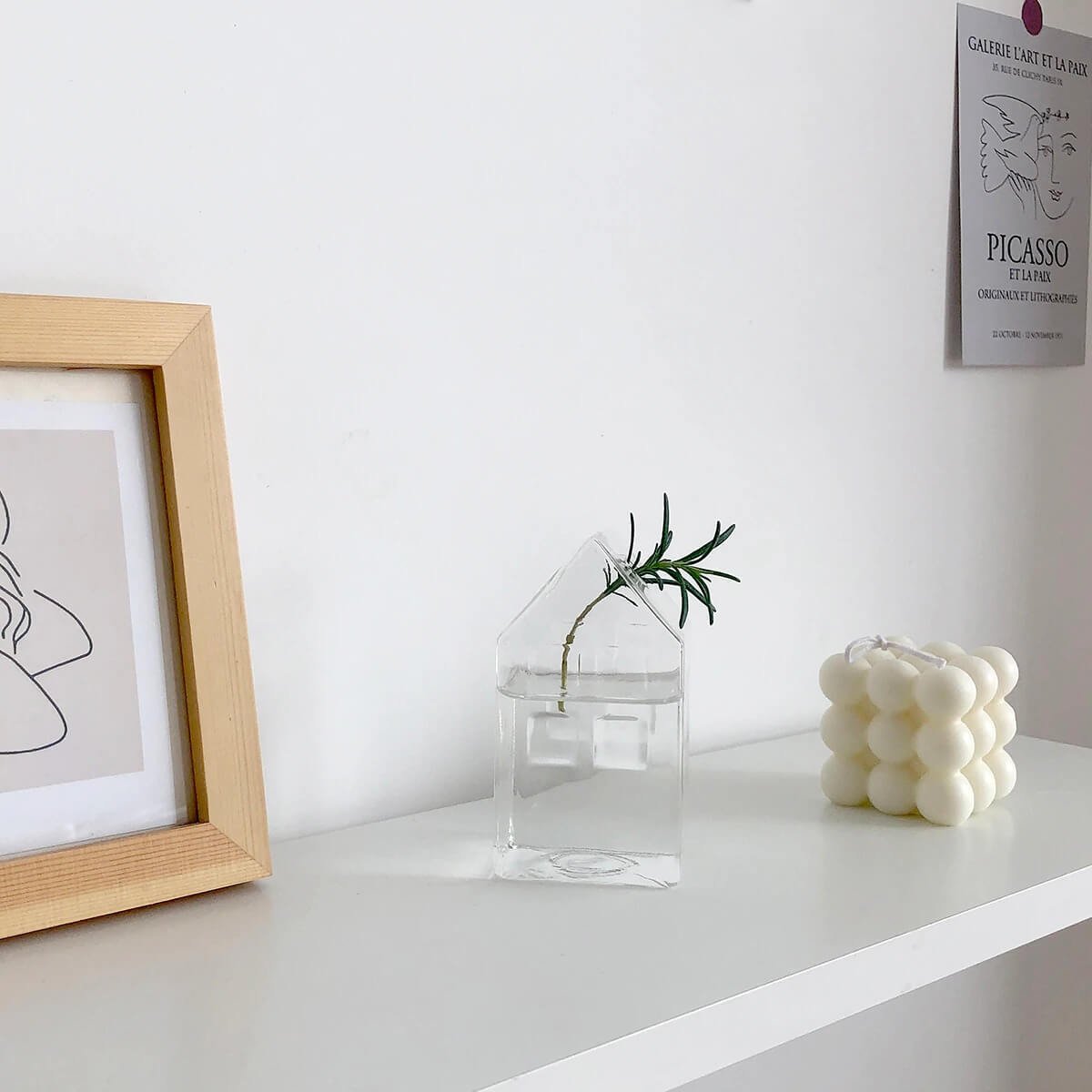 Geurkaars | Sojawas Bubbelkubus | Handgemaakt Wit-Boutique Moda