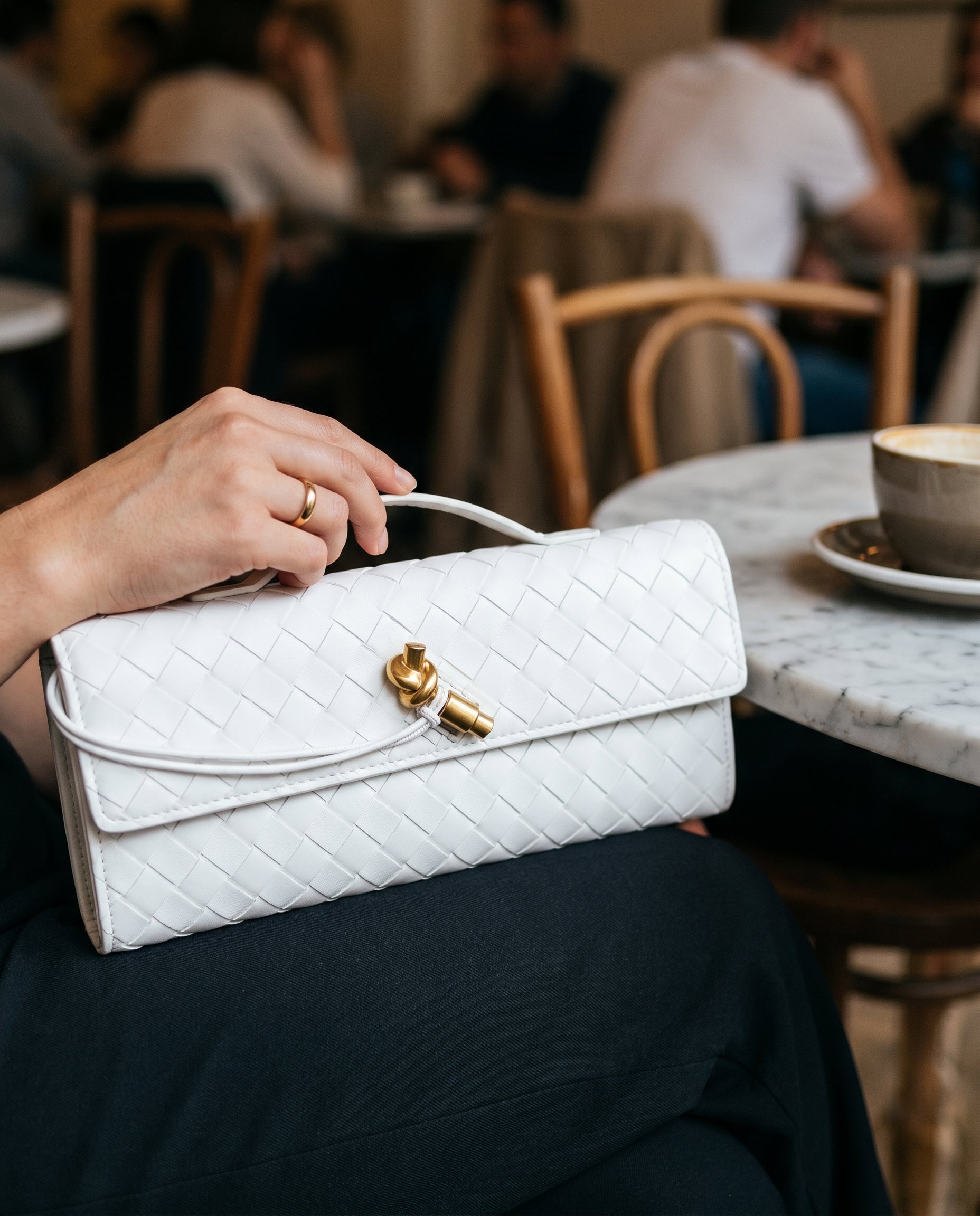 Schoudertas Dames – Gevlochten Kunstleren Clutch met Crossbody Band-Boutique Moda