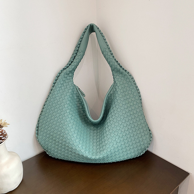 Gevlochten tas - Medium geweven slouchy hobotas voor dames-Boutique Moda