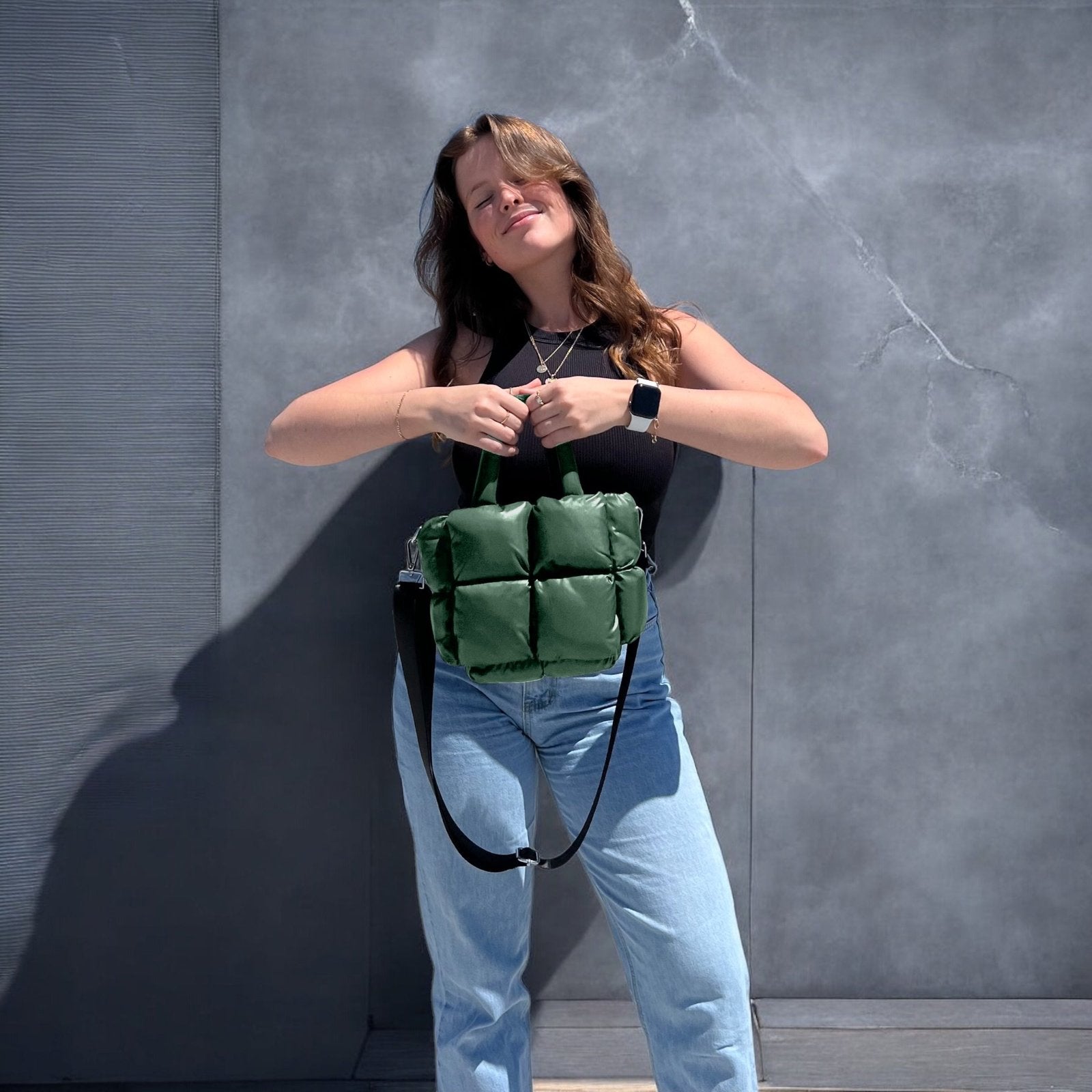 Gewatteerde Tas Dames | Puffer Shopper | Afneembare Band-Boutique Moda