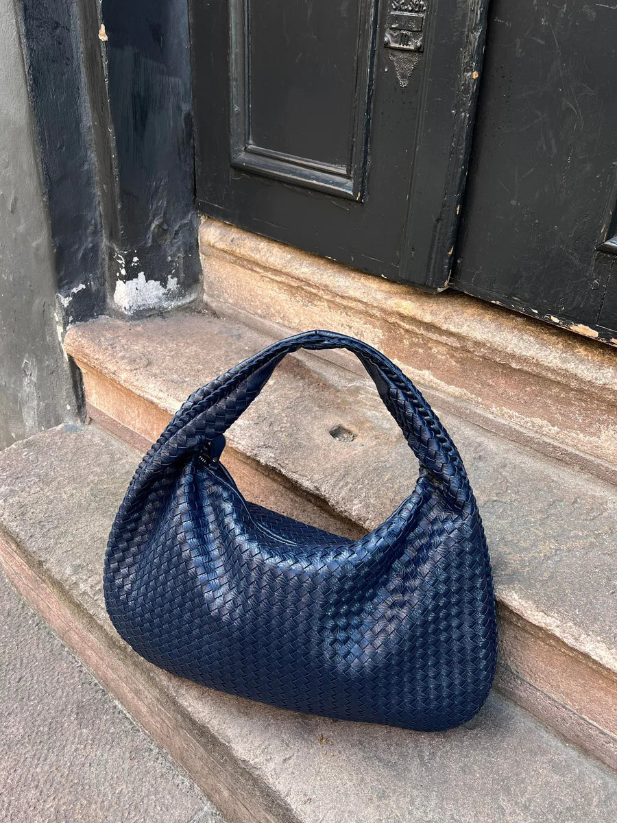 Geweven Tas - Vegan Leer - Rits - Schoudertas - Handtas-Boutique Moda