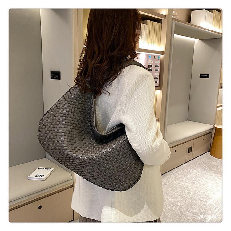 Geweven Tas - Vegan Leer - Rits - Schoudertas - Handtas-Boutique Moda