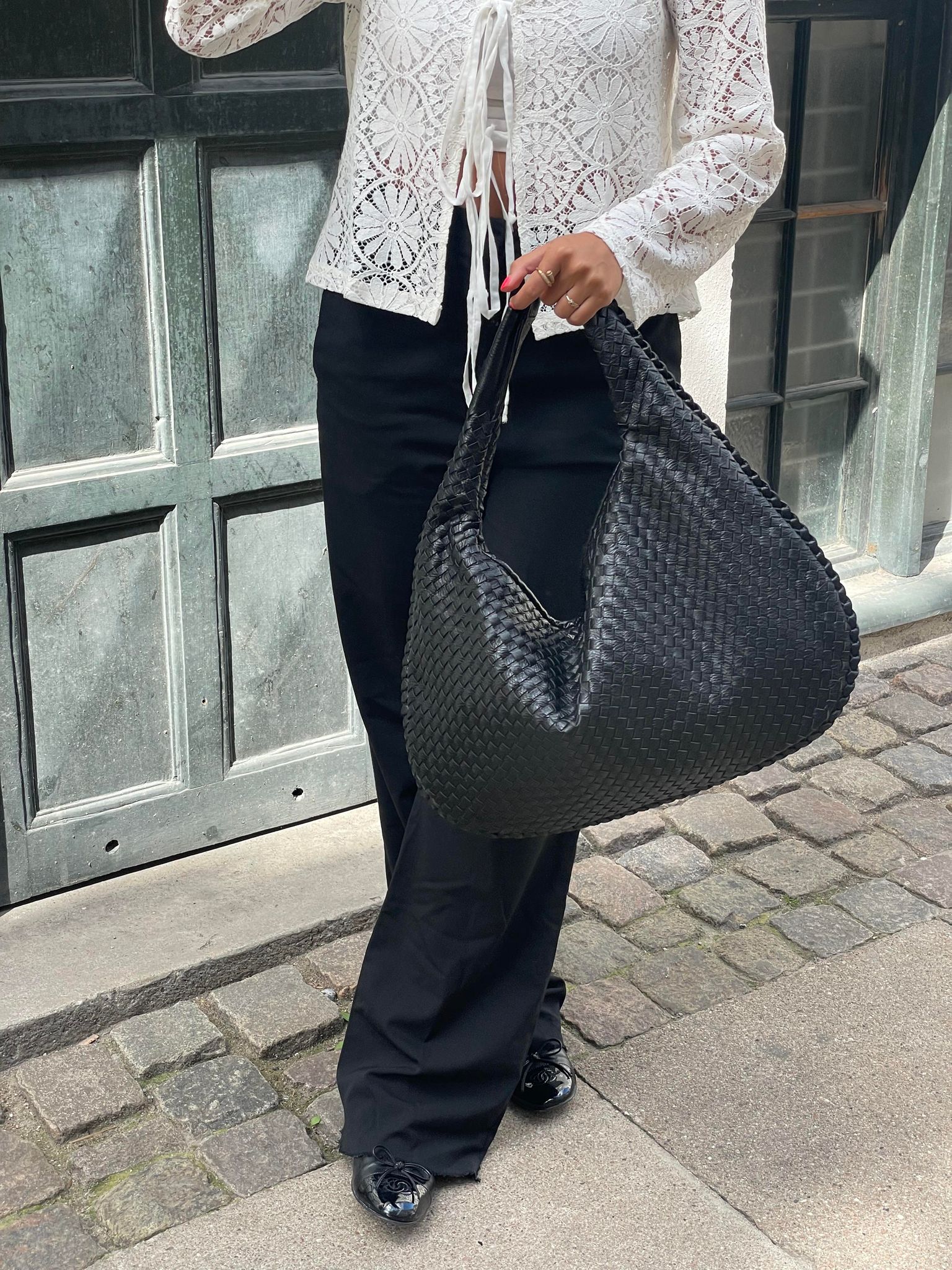 Geweven Tas - Vegan Leer - Rits - Schoudertas - Handtas-Boutique Moda
