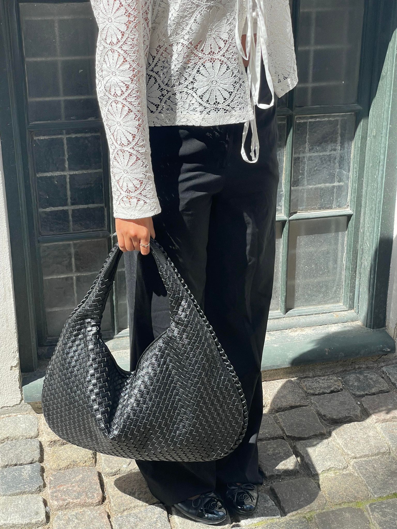 Geweven Tas - Vegan Leer - Rits - Schoudertas - Handtas-Boutique Moda