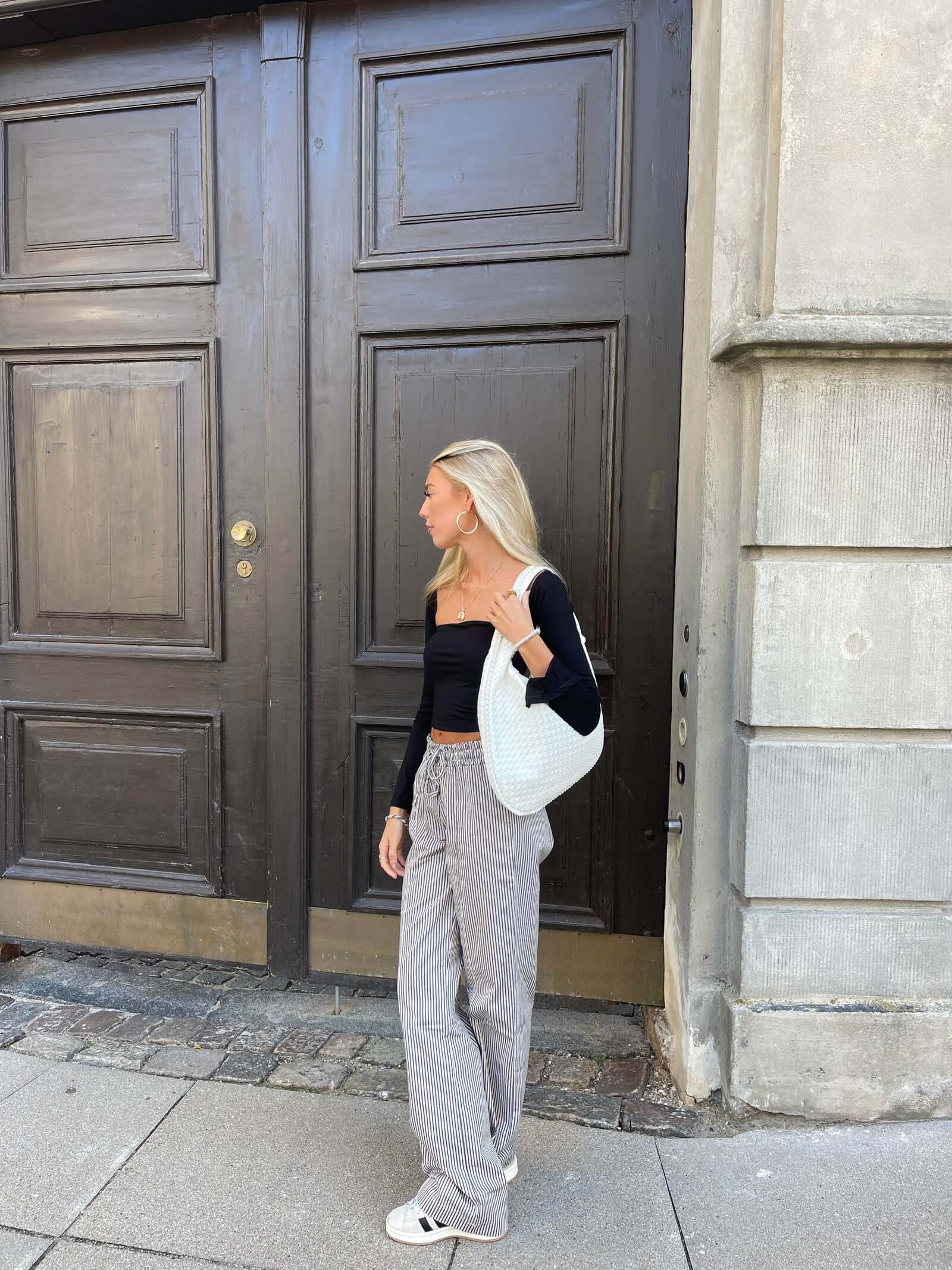 Geweven tas - Slouchy hobo-tas met één schouderband voor dames-Boutique Moda