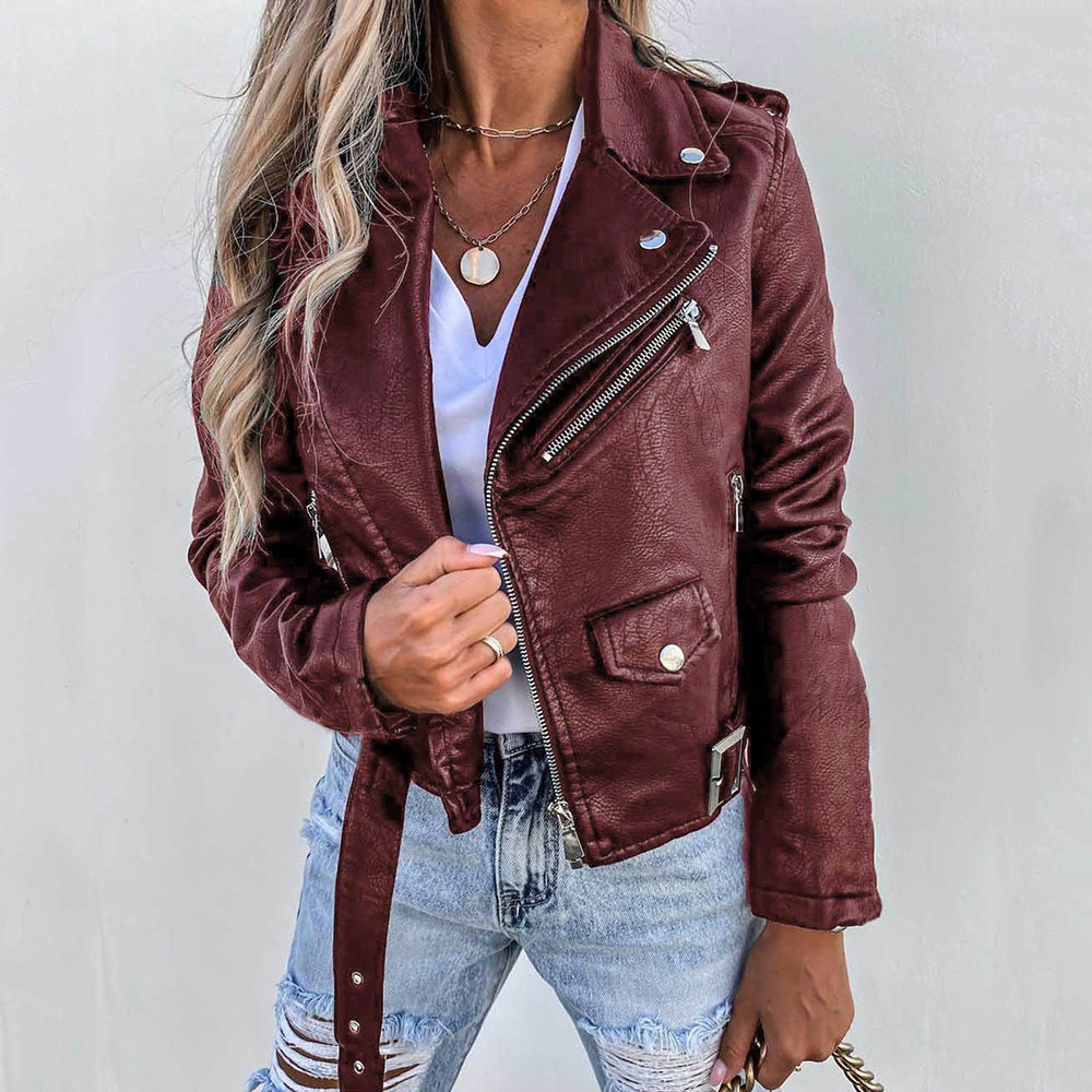 Grace Leather Jacket | Voeg wat extra's toe aan je outfit met dit stijlvolle leren jack-Boutique Moda