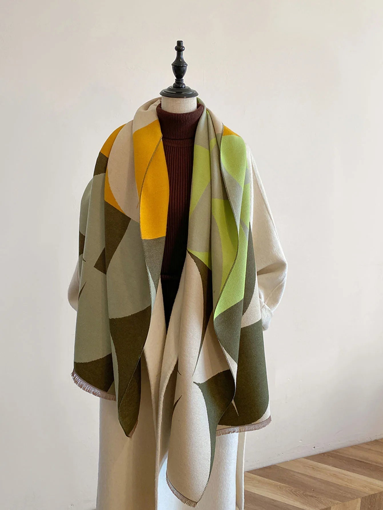 Grote sjaal - Zachte sjaal met patroon voor dames-Boutique Moda