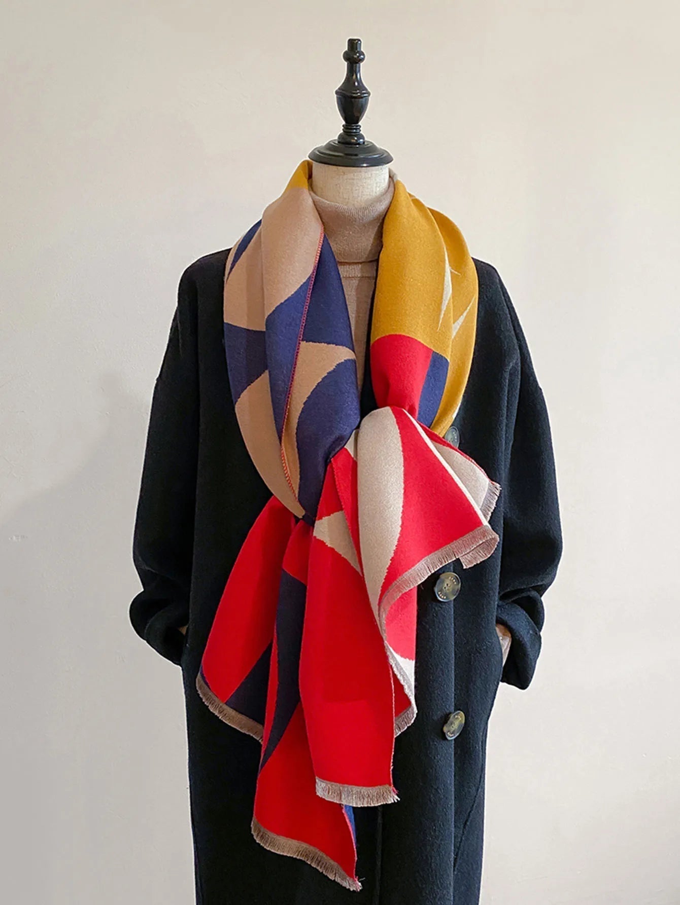 Grote sjaal - Zachte sjaal met patroon voor dames-Boutique Moda