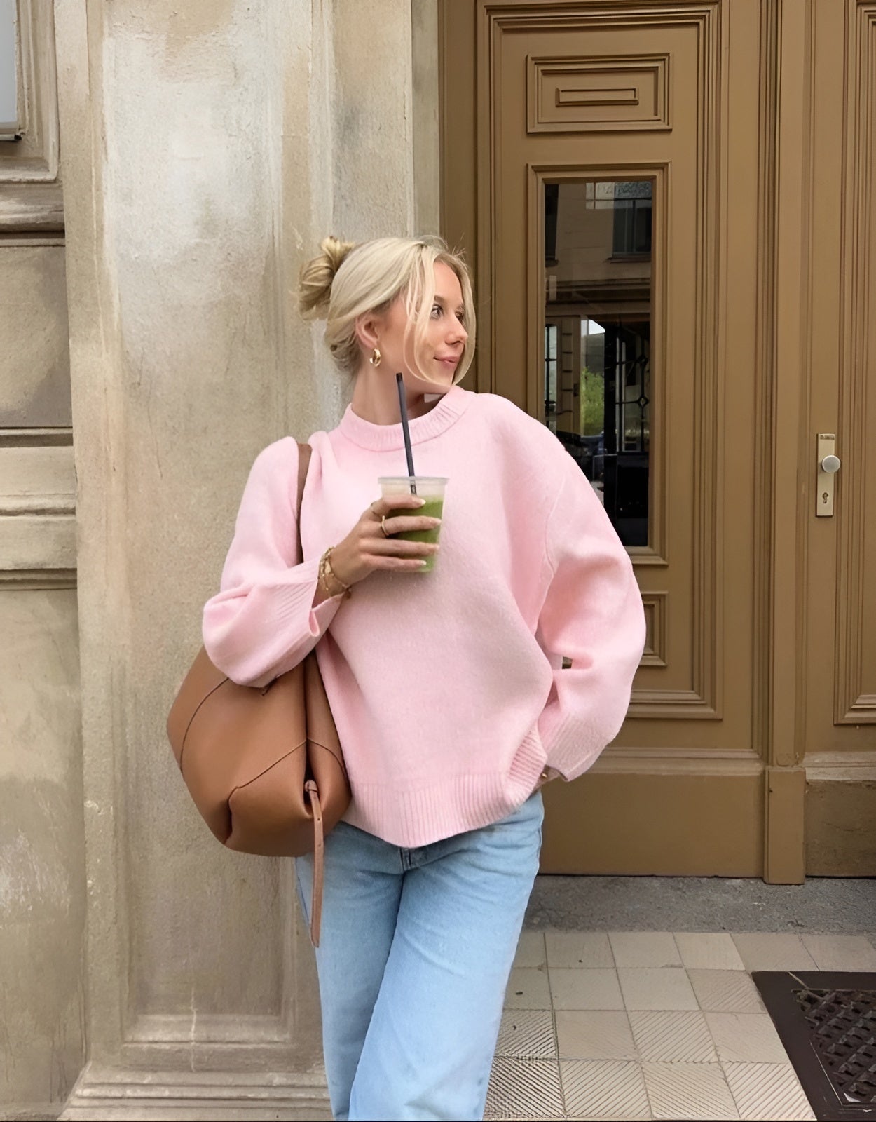 Grote trui | Roze | Warm | Gebreide trui | Dameskleding-Boutique Moda