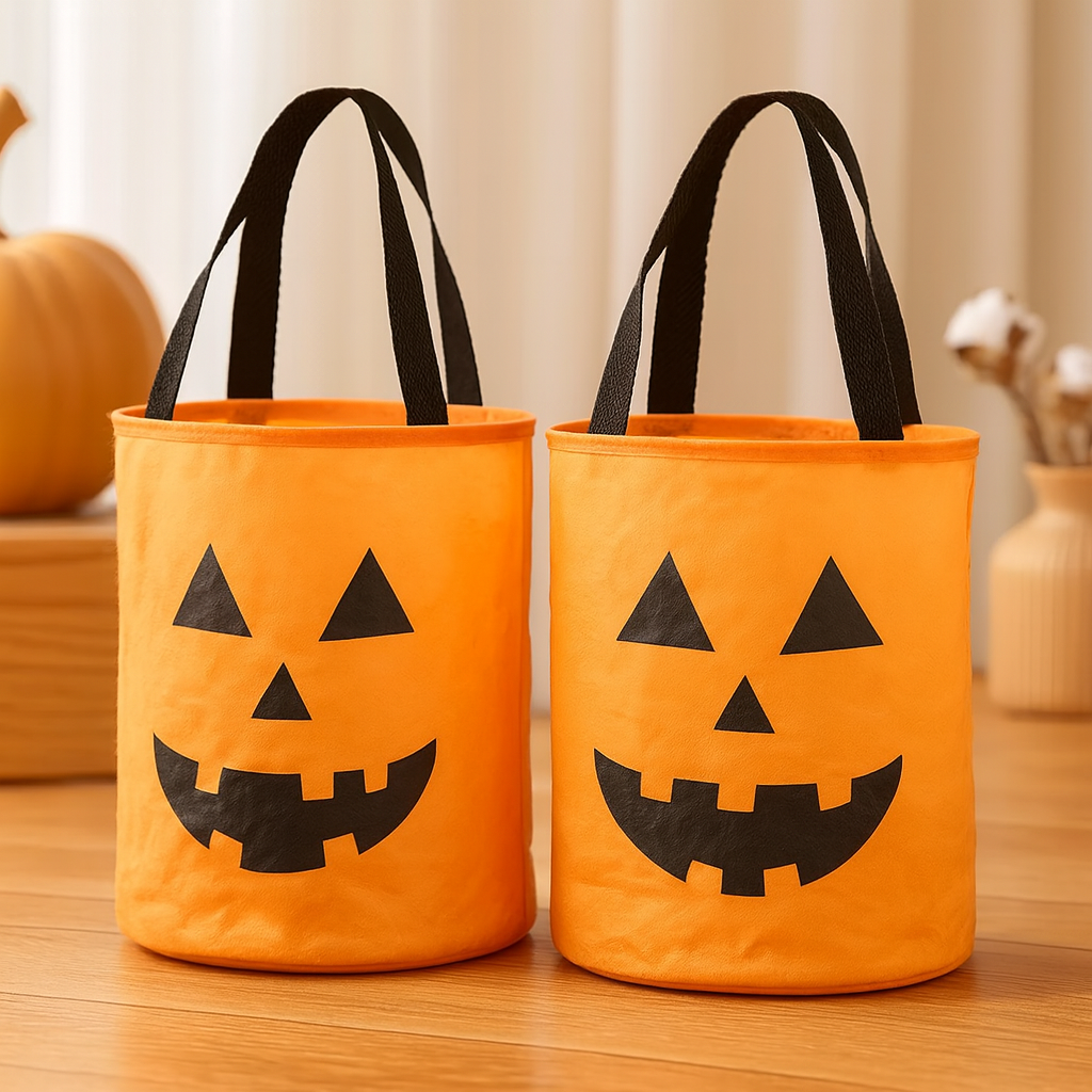 Halloweenzak - LED-lampjes - Trick or Treating - Pompoenzak - Halloween Decoratie-Boutique Moda