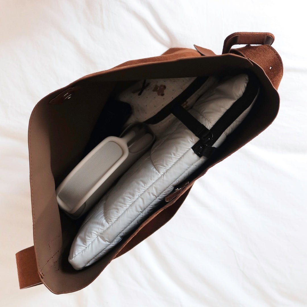 Handtas Dames | Vegan Suède | Grote Shopper Cognac-Boutique Moda