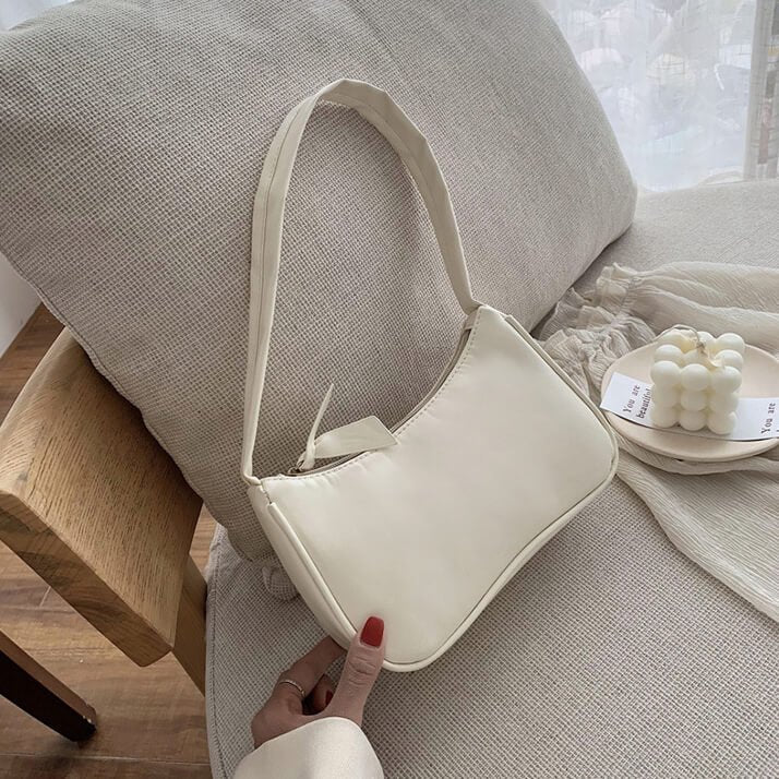 Handtasje Dames | Retro Baguette | Kunstleer Rits Pastel-Boutique Moda