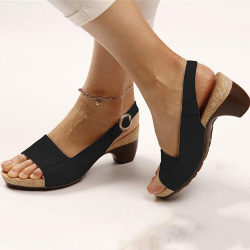 Heel Sandalen - Blokhak - Open teen - Zomerse teen - Damessandalen-Boutique Moda
