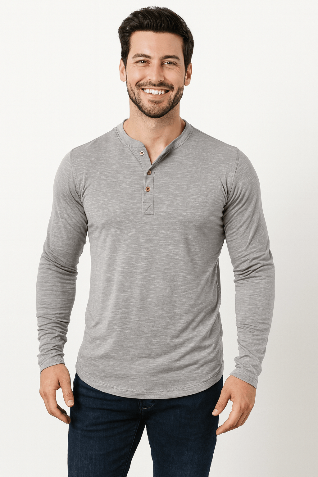 Henley-shirt - Casual T-shirt met lange mouwen voor heren-Boutique Moda