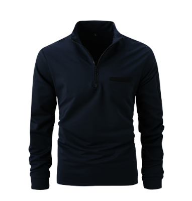 Heren Pullover met halve rits | Kwart rits | Lange mouwen | Rits poloshirt | Heren poloshirt-Boutique Moda