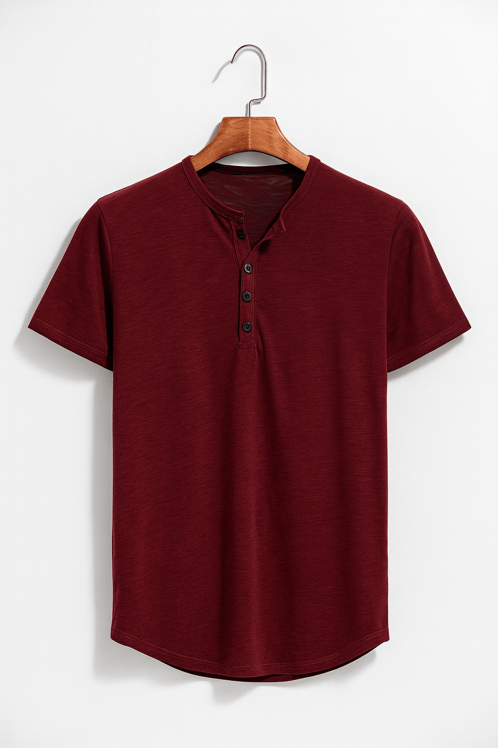 Heren T-shirt | Casual | Knoopsluiting | Henley T-shirt | Effen T-shirt-Boutique Moda