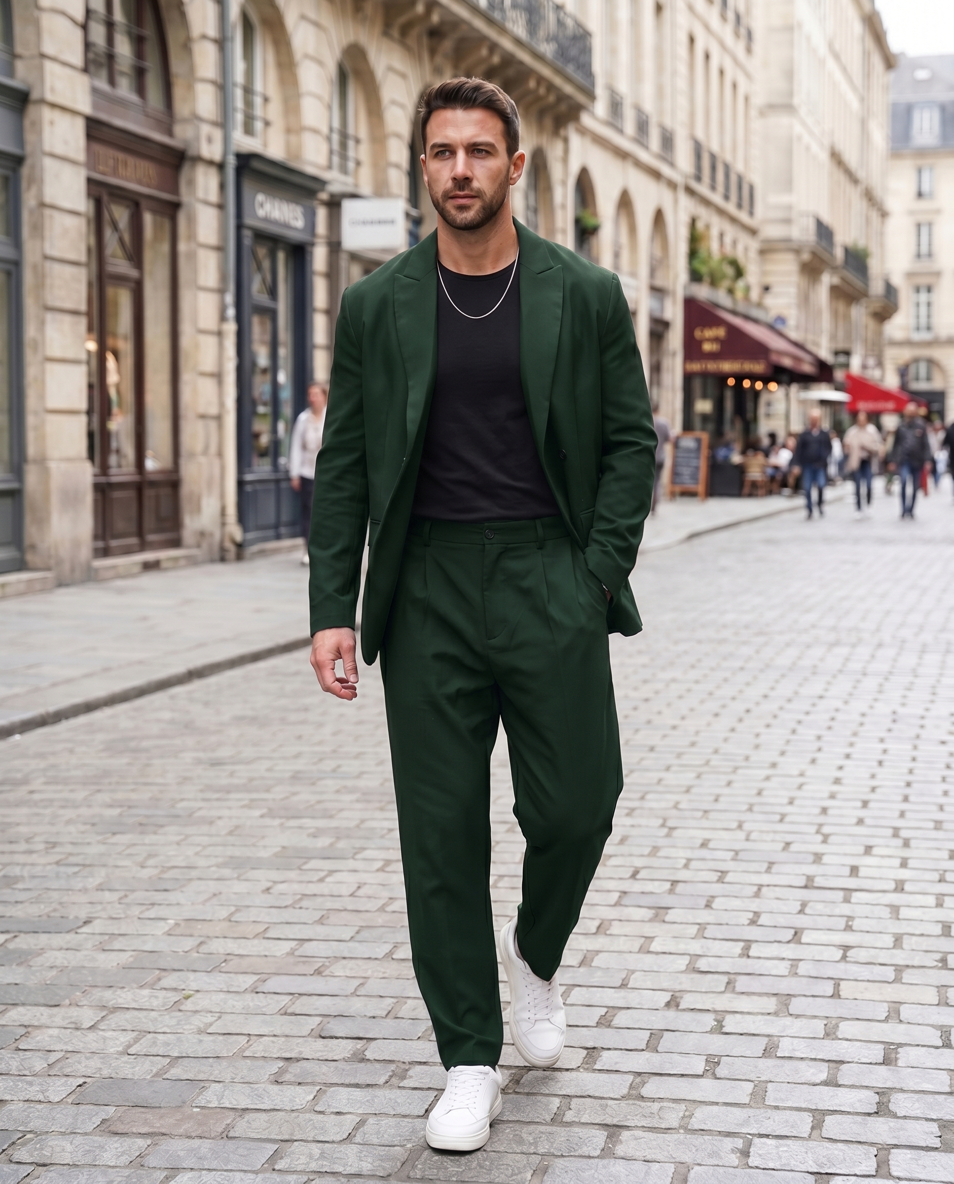 Herenpak | Relaxed Fit | Geplooide Broek | Blazer en Broek Set | Tweedelige Set Heren-Boutique Moda