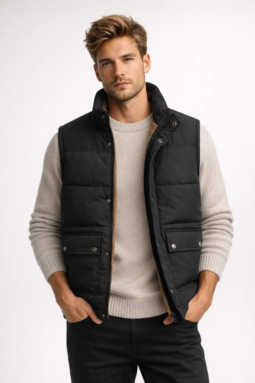 Herenvest - Gewatteerd - Zip-Up - Winter Vest - Bodywarmer-Boutique Moda
