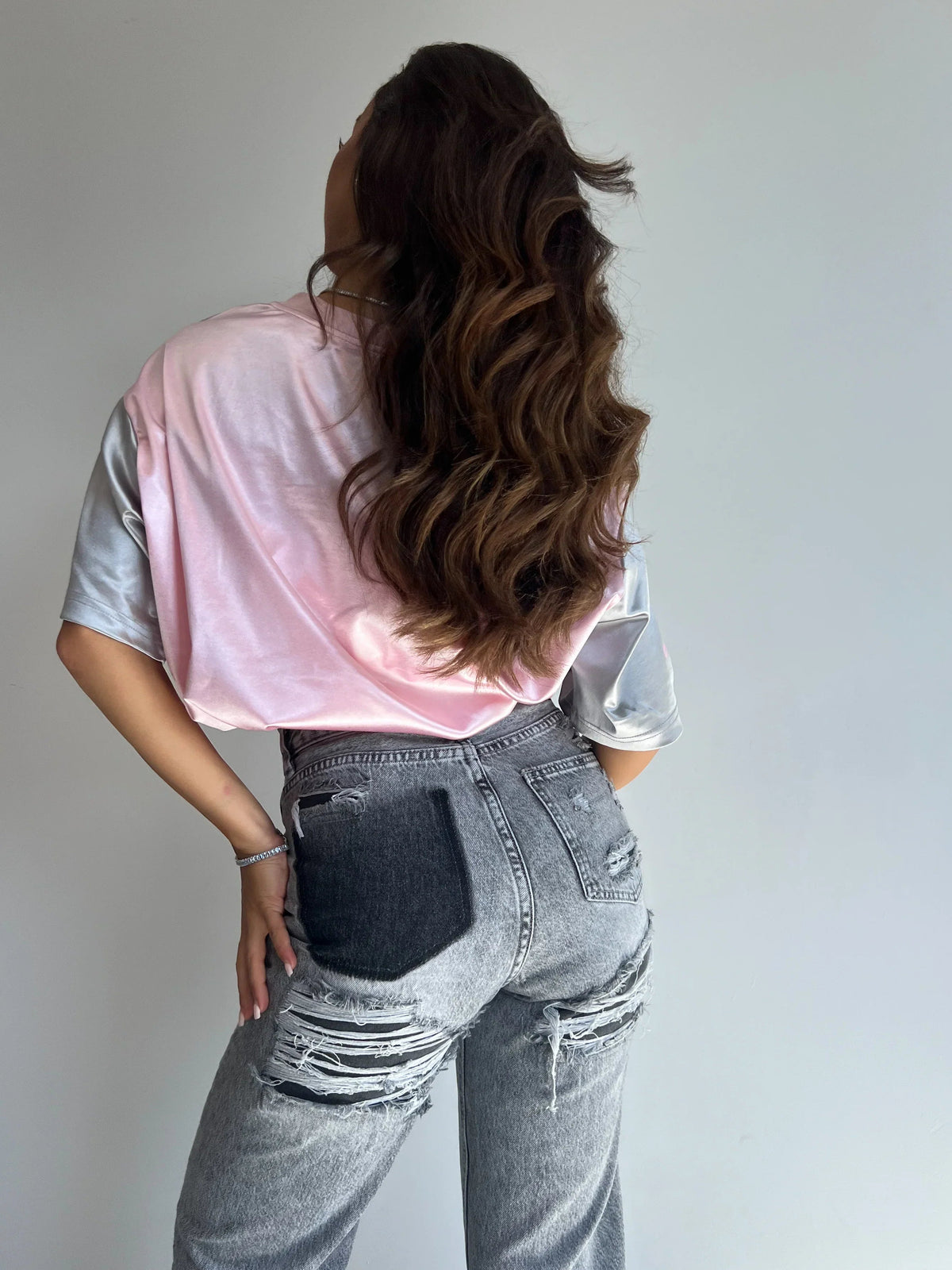 Hoge Taille Jeans | Ripped | Grijs | Jeans met Rechte Pijpen | Damesjeans-Boutique Moda