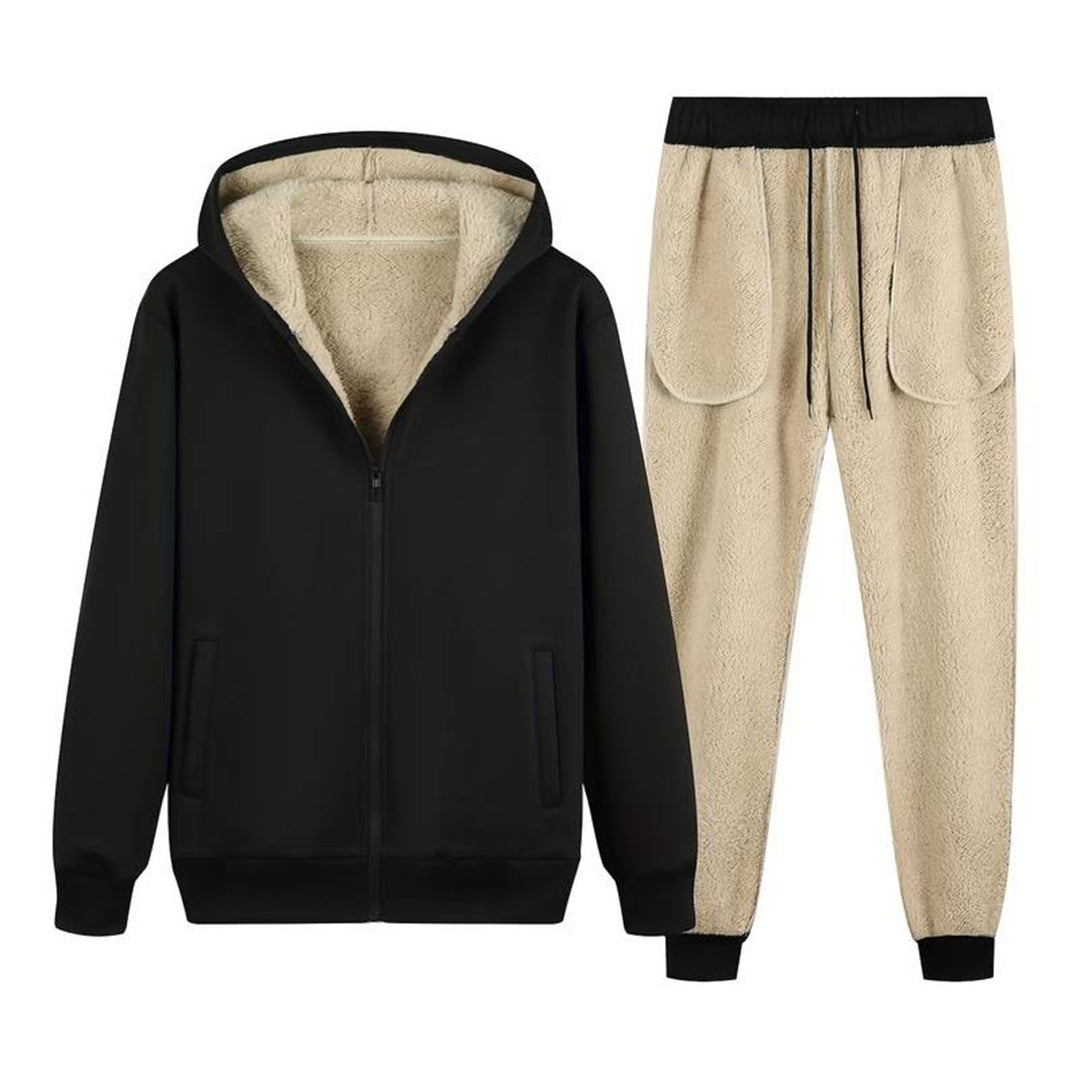 Hoodie en joggingbroek set - Fleece gevoerde trainingspak loungewear set voor mannen-Boutique Moda