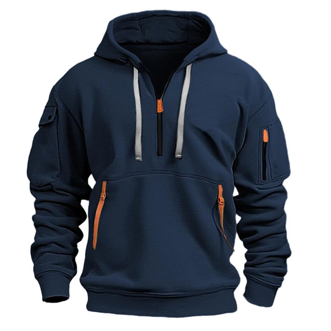 Hoodie met halve rits | Zakken met rits | Pullover | Casual hoodie | Hoodie voor mannen-Boutique Moda
