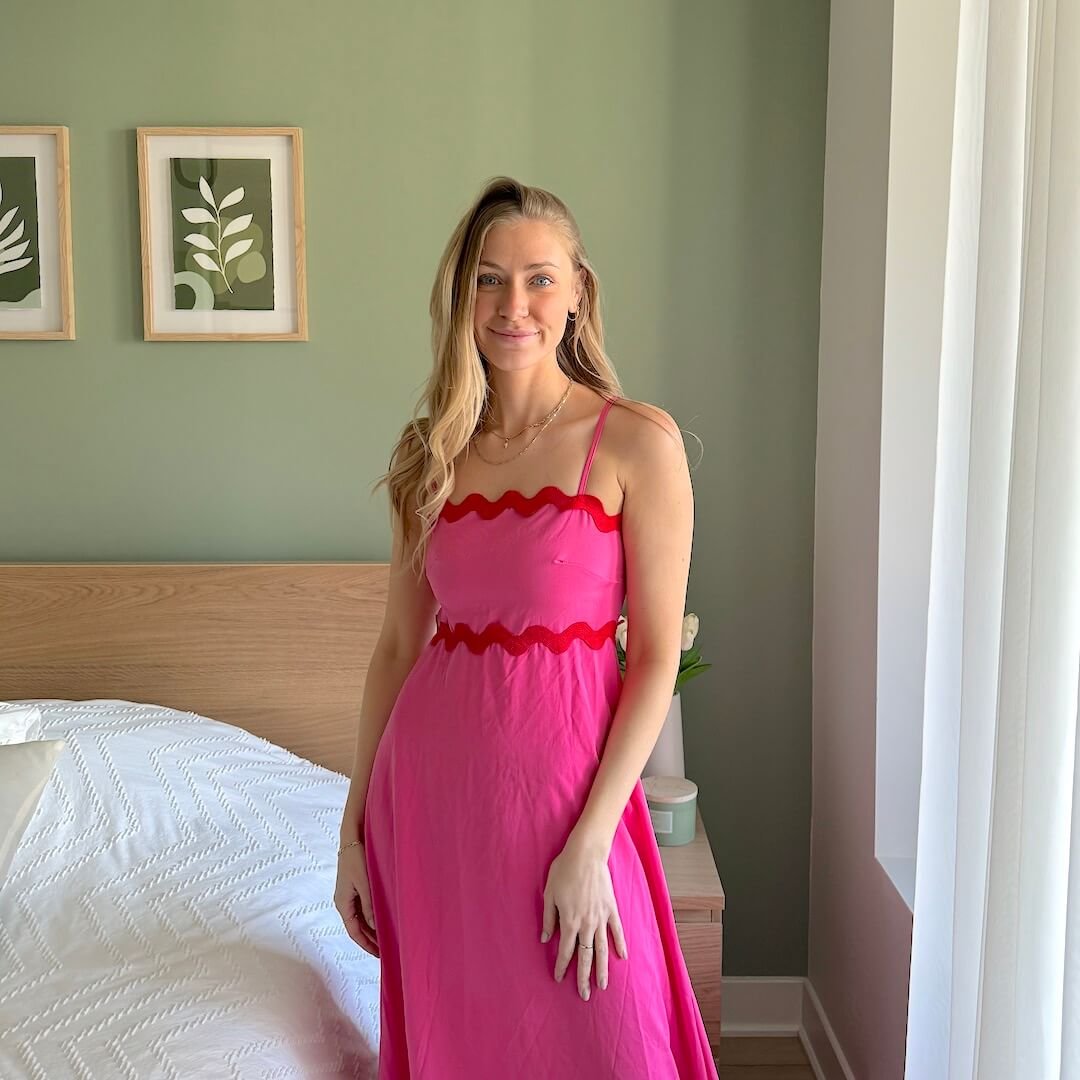 Lange zomerjurk met spaghettibandjes 1