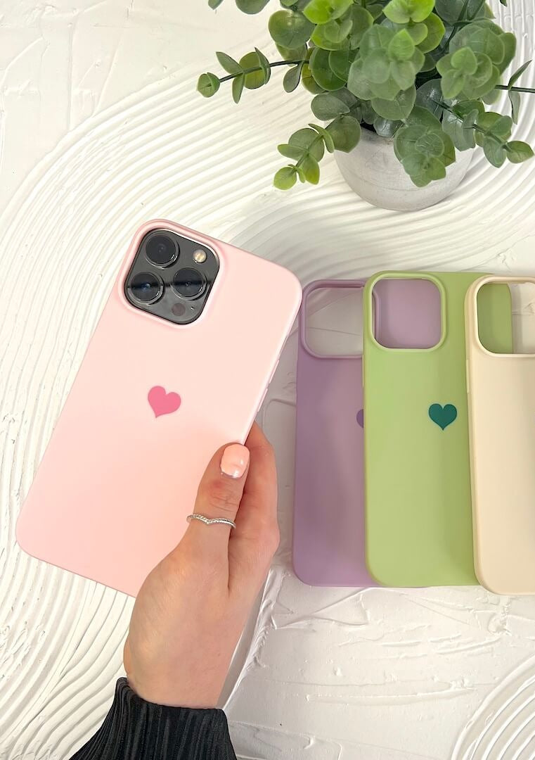iPhone Case | Siliconen Hartje | Pastel Mat Beschermend-Boutique Moda