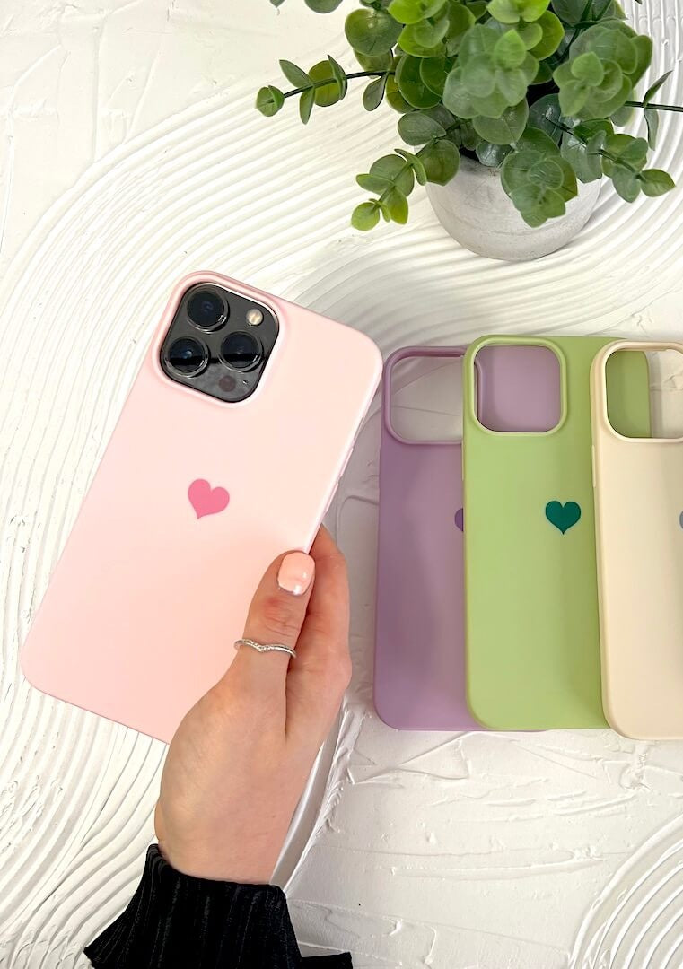 iPhone Case | Siliconen Hartje | Pastel Mat Beschermend-Boutique Moda