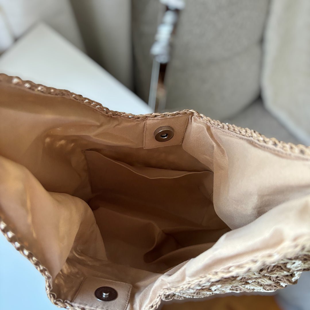Boho Tas Dames | Gehaakt Houten Kralen | Ruim Opengewerkt-Boutique Moda