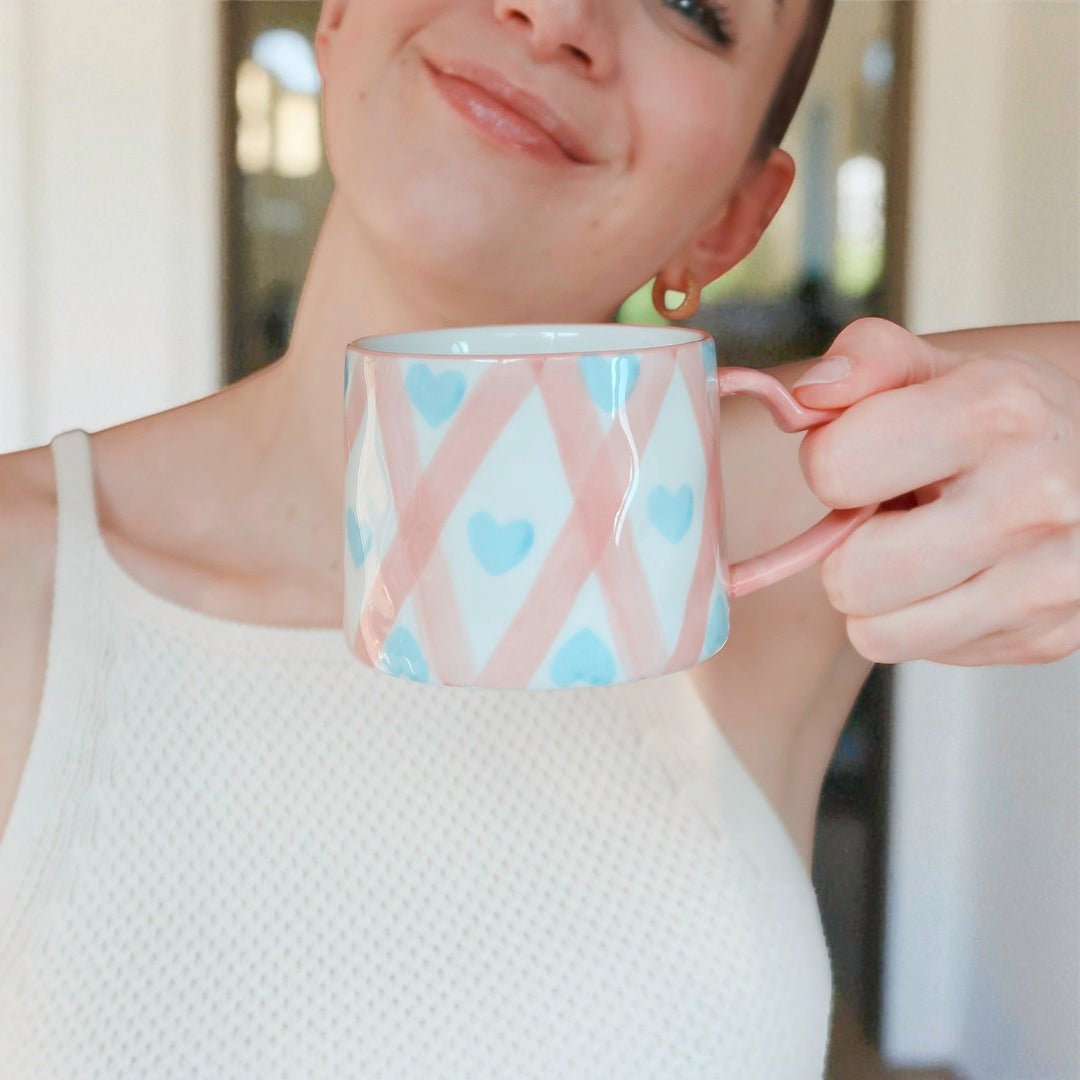 Mok met Hartjes | Keramiek 300 ml | Hartvormig Oor-Boutique Moda
