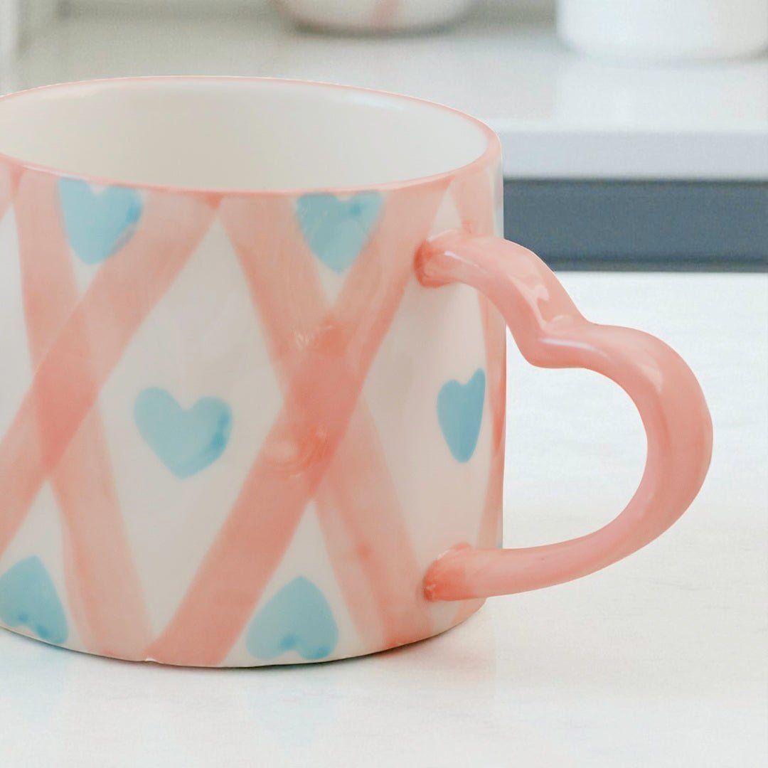 Mok met Hartjes | Keramiek 300 ml | Hartvormig Oor-Boutique Moda