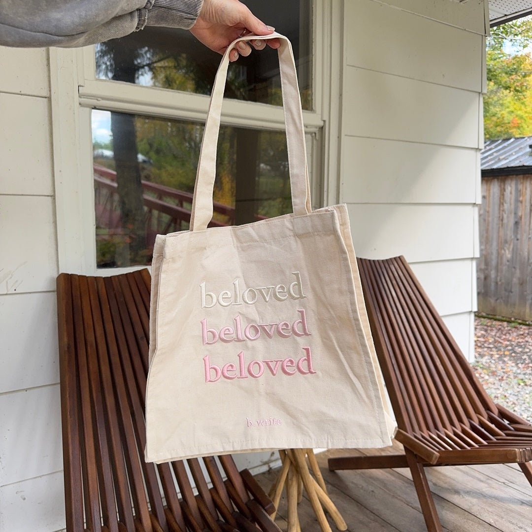 Canvas Tas Dames | Geborduurde Tekst | Magneetsluiting en Binnenvak-Boutique Moda