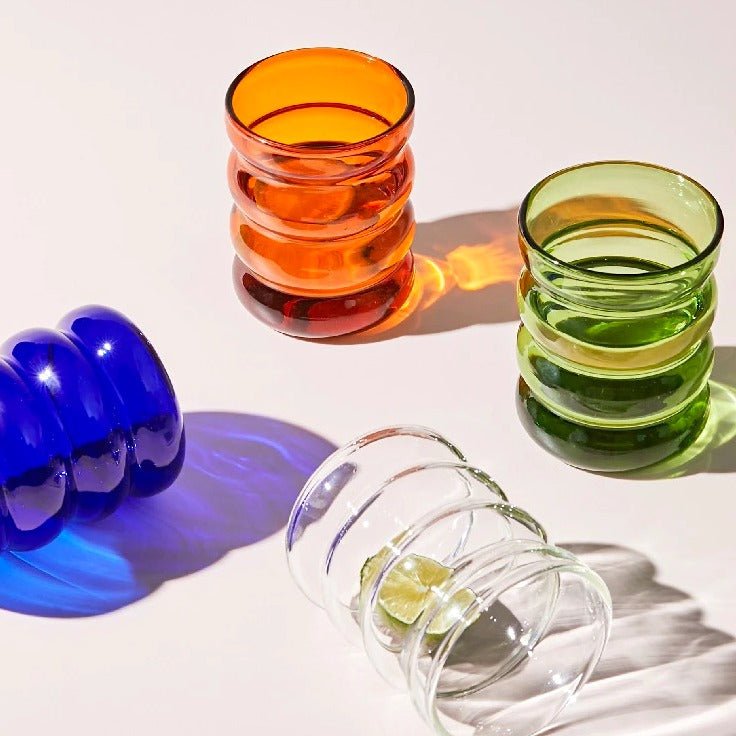 Set van twee gekleurde bubbelglazen 1