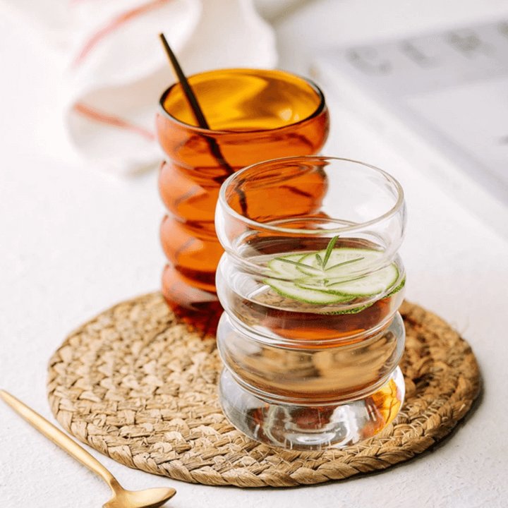 Set van twee gekleurde bubbelglazen 6