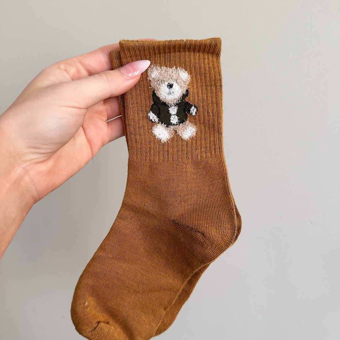 Katoenen Sokken Dames | Beertje Geborduurd | 5 Paar-Boutique Moda