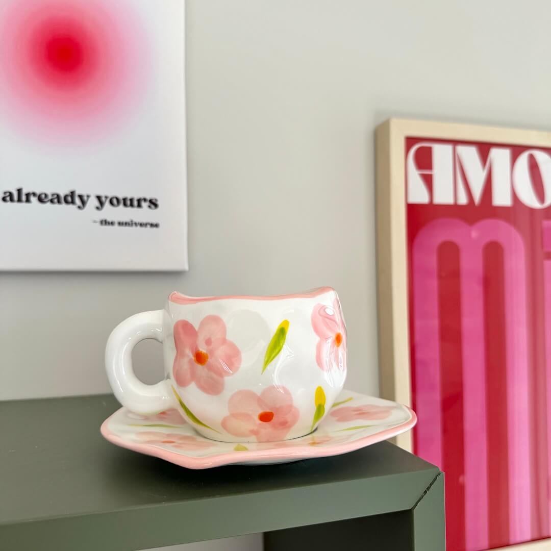 Koffiekopjes | Kop en Schotel | Handgeschilderd Keramiek-Boutique Moda