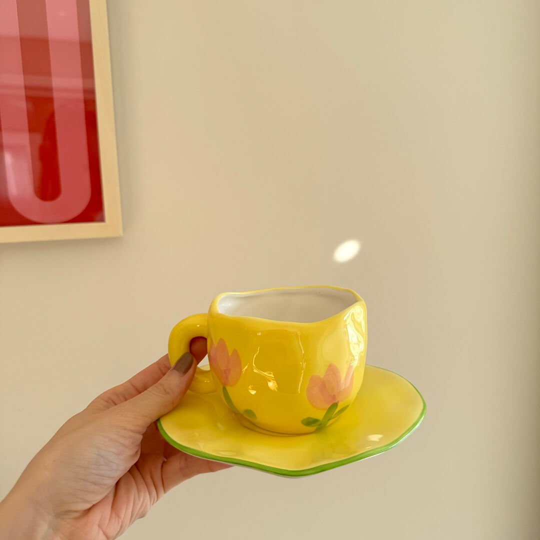 Koffiekopjes | Kop en Schotel | Handgeschilderd Keramiek-Boutique Moda