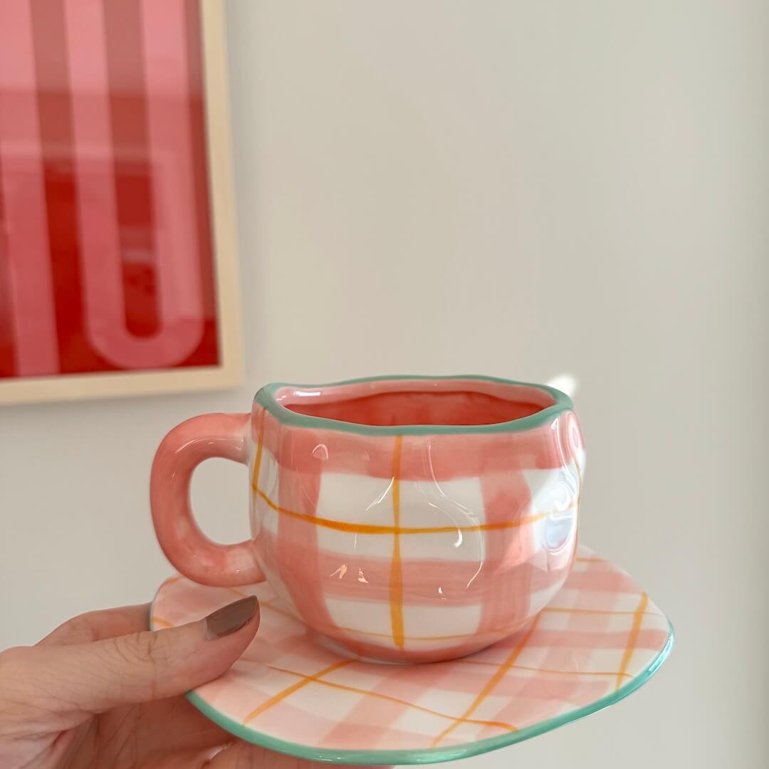 Koffiekopjes | Kop en Schotel | Handgeschilderd Keramiek-Boutique Moda