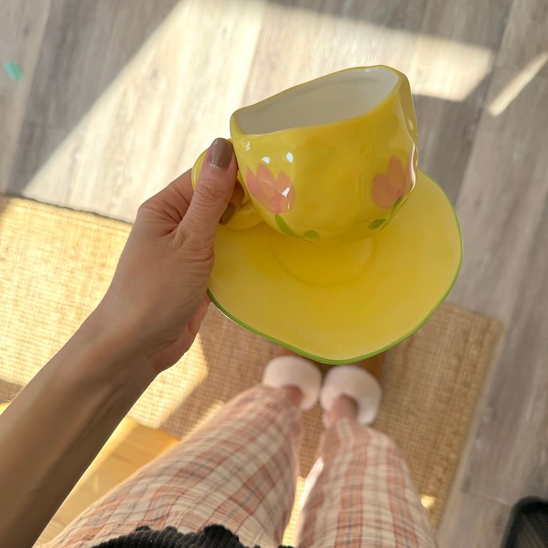 Koffiekopjes | Kop en Schotel | Handgeschilderd Keramiek-Boutique Moda