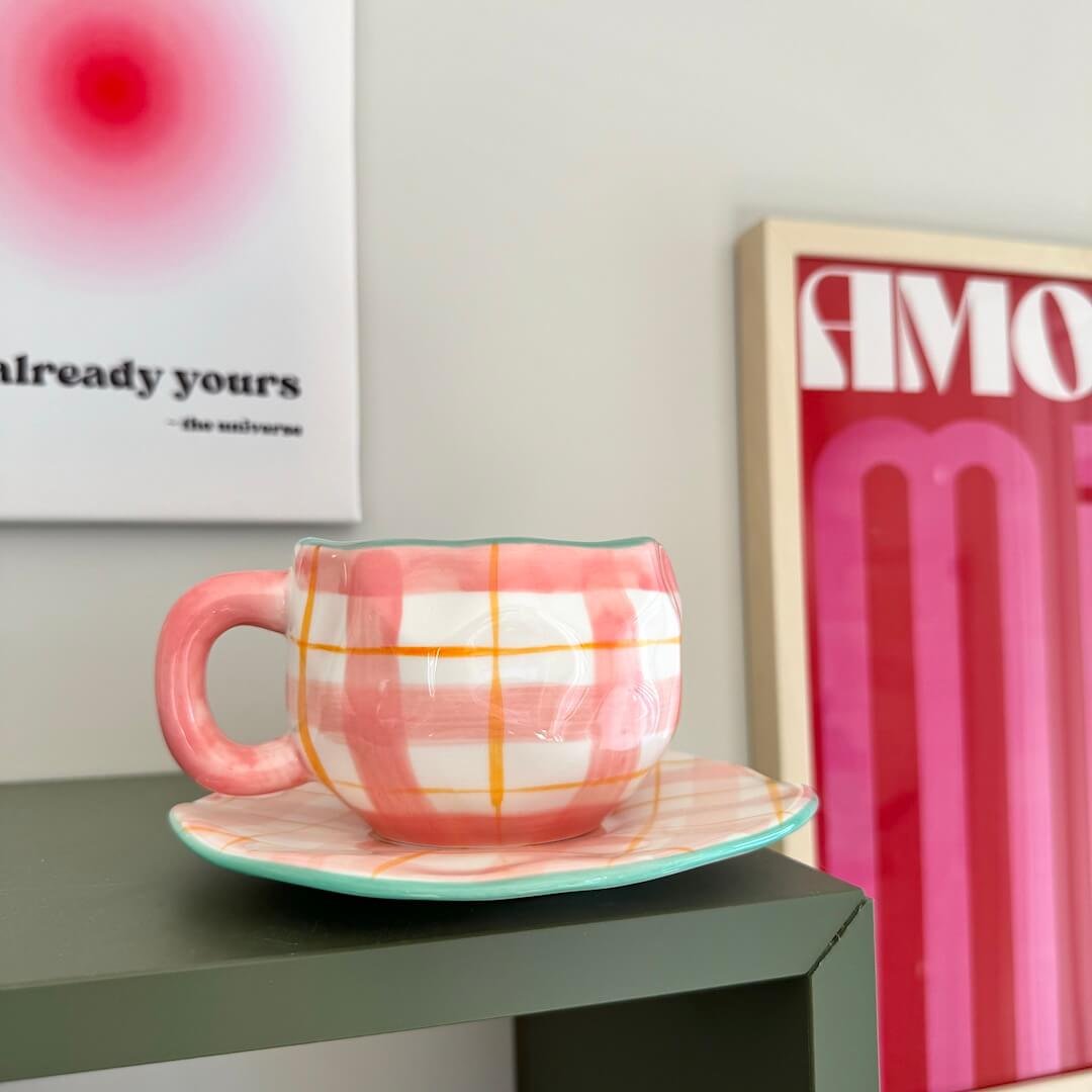 Koffiekopjes | Kop en Schotel | Handgeschilderd Keramiek-Boutique Moda