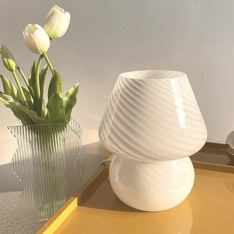 Paddenstoellamp van gedraaid glas 6
