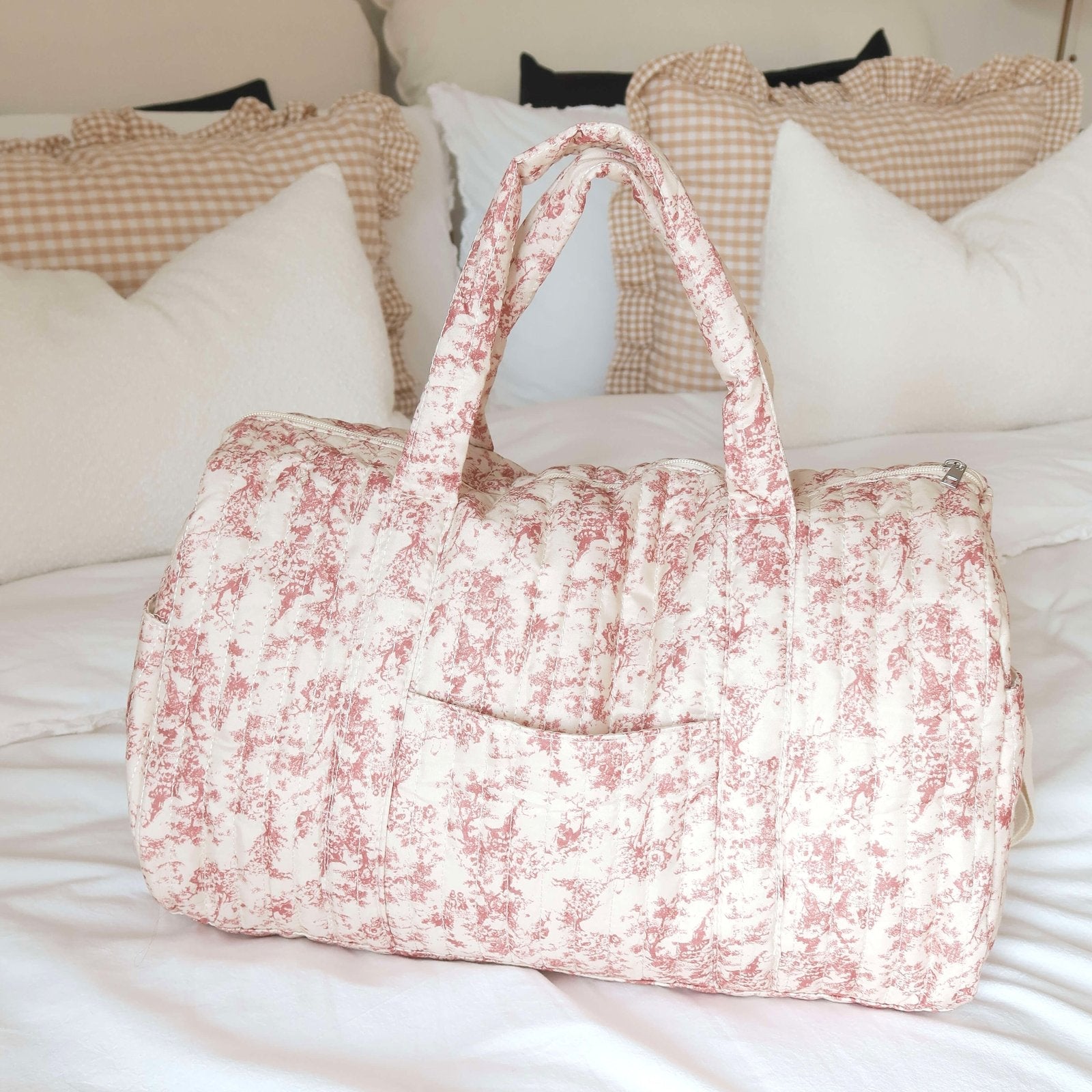 Weekendtas met bloemenprint 10