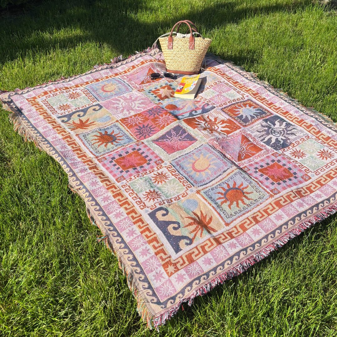 Boho wandkleed met zon en maan 2
