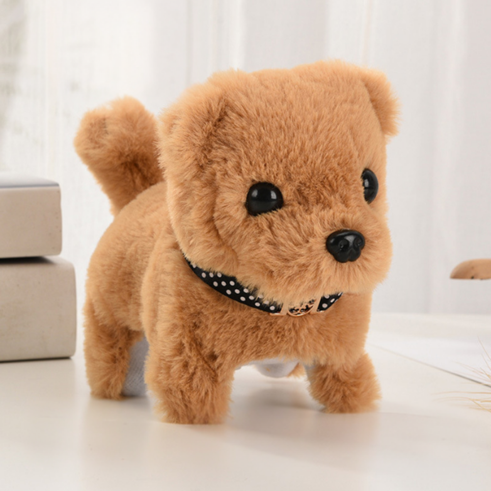 Interactieve robotpuppy | Loopt, blaft en kwispelt | Pluche hond-Boutique Moda