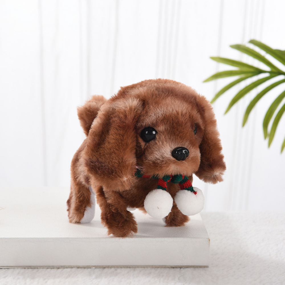 Interactieve robotpuppy | Loopt, blaft en kwispelt | Pluche hond-Boutique Moda